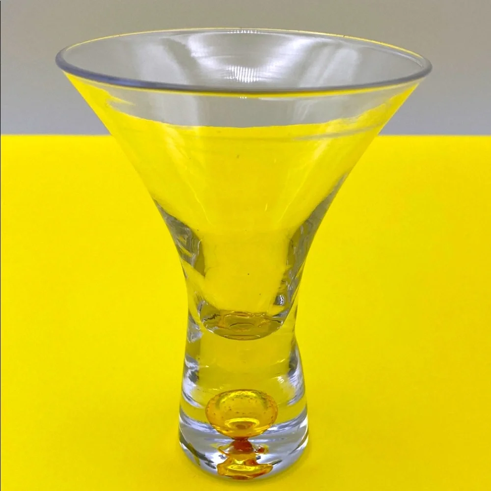 Vintage Shot Glass With Yellow Colored Ball Inside